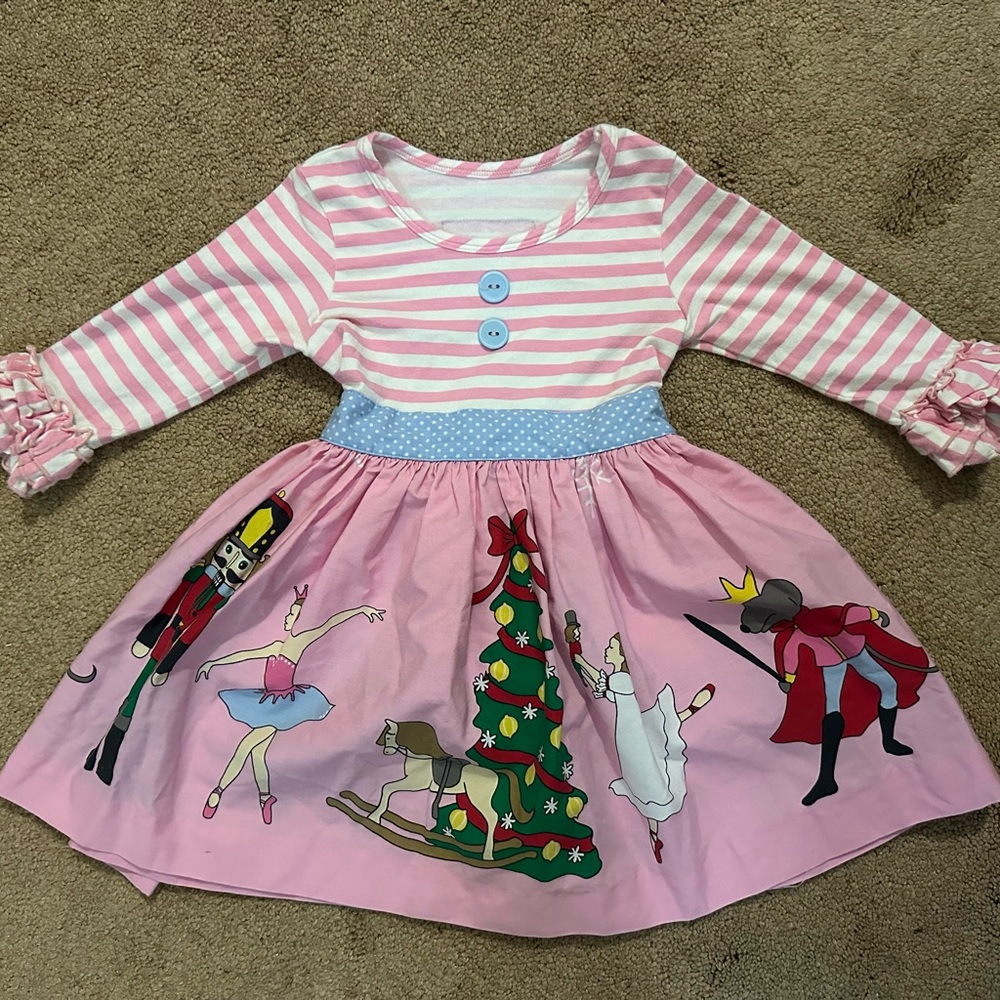 Eleanor Rose Pink Nutcracker Scene Holiday Dress